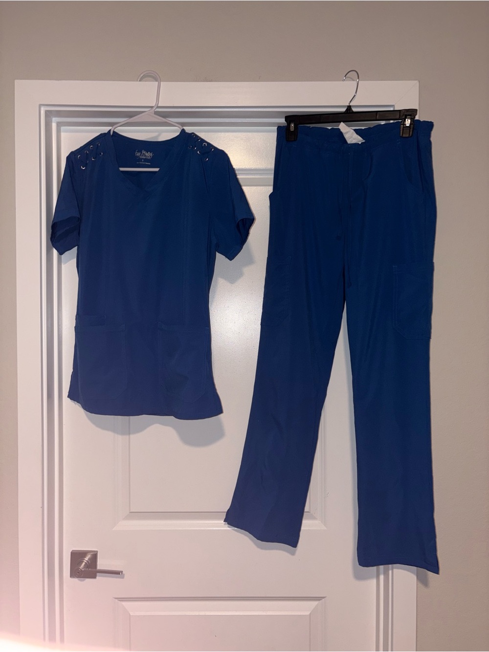 Butter Soft Easy Stretch Blue Scrub Set